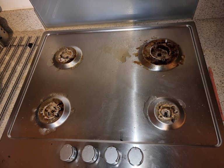 Gas Hob Cleaning - Before